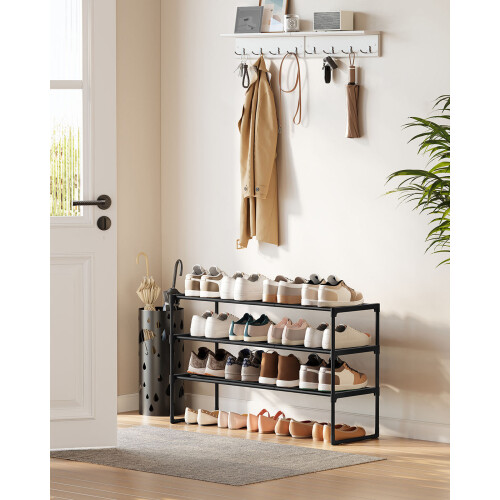 3-Tier Shoe Rack - Metal - Black - Stackable and Easy to Assemble 1