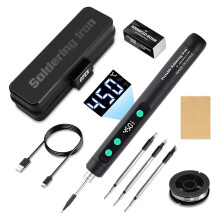 Kabelloses Lötkolben-Set mit LCD-Display, USB-Aufladung, Einstellbarer Temperatur für Elektronikreparaturen Usw.