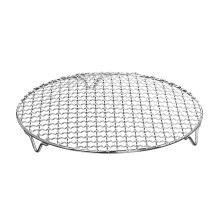 304 Stainless Multipurpose Steel Round Grill Net with Foot Barbecue Rack Steam Baking Rack Camping Outdoor BBQ Meshes
