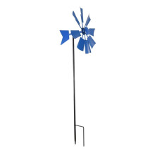 1 StüCk Wind Spinner Dekorative Wind MüHle Dekorative Eisen Wind MüHle Yard Plug-In Winnower Garten Wind Spinner Ornament Blau