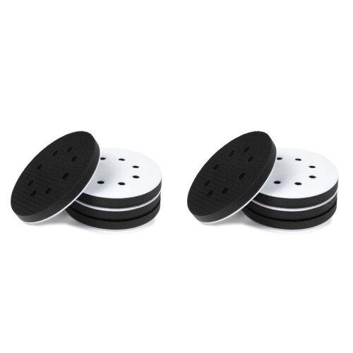 5 Inch 8 Holes Soft Density Interface Pads Hook and Loop Sponge Cushion Buffer Round Backing Pad Foam Sanding Pads 8Pack 1