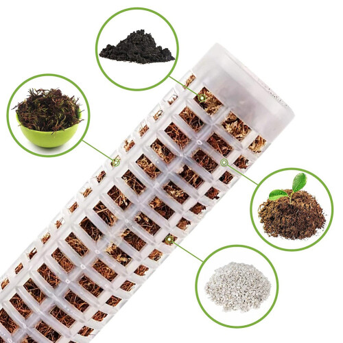 Poste de Musgo de PláStico de 6 Unidades, Poste de Malha de Musgo Transparente de 15 Polegadas, Estaca Pequena para Vasos de Plantas Monstera 2
