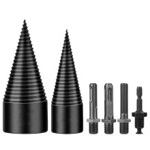 6 Pcs Wood Splitter Drill Bits, 50mm+32mm Firewood Log Splitter, Heavy Duty Electric Drill Cone Driver Removable