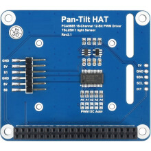 HAT Pan-Tilt de 2 Graus de Liberdade para Raspberry Pi com Sensor de Intensidade de Luz, Interface I2C, Chip PWM PCA9685 e TSL2581