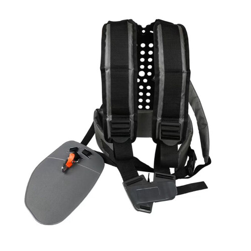 Universal Adjustable Padded Trimmer Shoulder Strap Double Shoulder Weed Eater Brush Harness for String Trimmer Gray