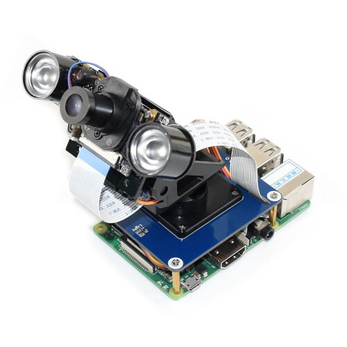HAT Pan-Tilt de 2 Graus de Liberdade para Raspberry Pi com Sensor de Intensidade de Luz, Interface I2C, Chip PWM PCA9685 e TSL2581 2