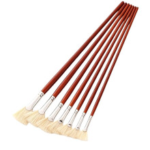 Set di 7 Pennelli A Ventaglio per Pittura, con Setole di Maiale Naturali e Manico Lungo In Legno, Pennelli A Ventaglio per Artisti.