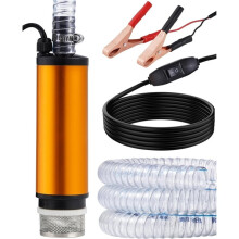 12V 80W Dränkbar Vattenpump med Slang, 5,3 GPM Högflödes Dieselvattenpump, för Vatten, och Fotogen