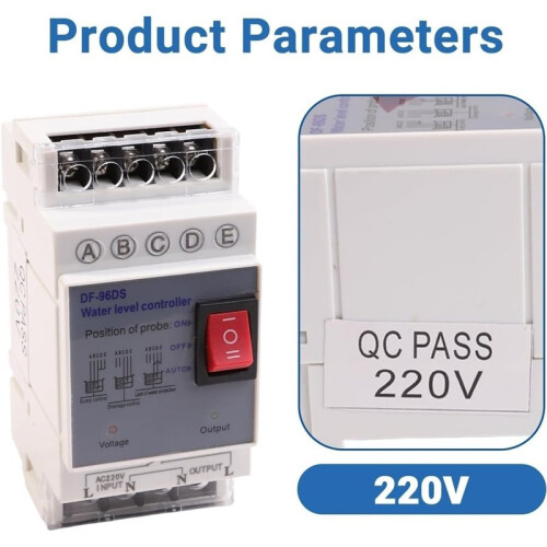 Automatic Water Level Sensor Water Level Regulator Level Controller Level Sensor AC220V DIN Rail Mounting (DF-96DS) 1