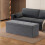 Storage Ottoman - Fabric - Slate Grey - Foldable with Storage 1