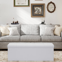 Folding Storage Bench Ottoman - Fabric - Ink Black - Multi-Functional for Living Room, Bedroom, and Entryway