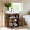Bathroom Vanity Unit - Engineered Wood - Rustic Brown - 2-Door Design with Adjustable Shelf 1