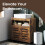 Bathroom Vanity Unit - Engineered Wood - Rustic Brown - 2-Door Design with Adjustable Shelf 2