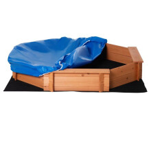 Octagonale zandbak tuin 140 x 140 x 22 cm 4 banken zeil en