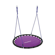 Balançoire ninho de pássaro redonda jardim altura ajustável 80 x 120 cm assento confortável estilo moderno