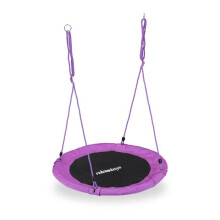 Balançoire ninho de pássaro redonda suspensa jardim 90 x 90 x 5 cm assento confortável em