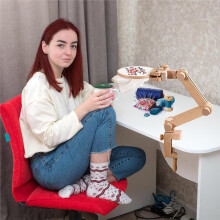 Embroidery Hoop Stand, Adjustable Embroidery Holder, Embroidery Hoop Stand with Kit and 2PCS Hoops (6inch + 7inch)