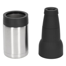 Refroidisseur de Canettes de 35 Cl avec Double Paroi et Décapsuleur Intégré - Garde les Boissons Froides Pendant des Heures (Couleur Acier)