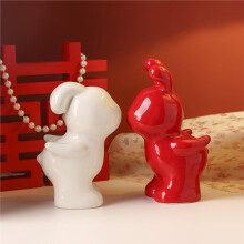 1 Set/2 Stück Bezaubernde Hasenpaar-Statue, Geeignet für Hochzeiten, Heimdekoration und Souvenirs - das Geschenk für Frischvermählte
