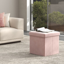 Storage Ottoman - Fabric - Slate Grey - Foldable with Storage, Ideal for Living Room and Bedroom