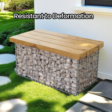 Metal Gabion Cage Basket - Silver - Set of 4 - 5 x 10 cm Mesh for Garden Fence Wall Partition