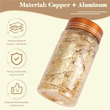 2Pcs Metallic Foil Paper Silver Gold Leaf Flakes for DIY Painting Gilding Crafting Nail Arts (Silver Gold)