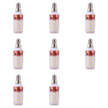 8X 3 Farbtemperaturen Integrierte SMD LED Mais Lampe E14 AC85V - 265V Warmweiss Hohe Licht Energieeinsparung Kleine LED Gluehbirne 12W
