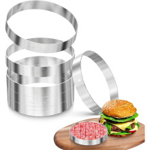Sous Vide Hamburger Patties Cooking Rings for Immersion Circulator, Make 1/2 LB Hamburgers, Set of 6,304 Stainless Steel