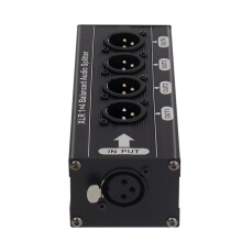 5X XLR 1x4 Balanced Audio Splitter 1in 4 Out 3 Pin XLR Audio Splitter Audio Signal Splitter Box No Power Supply Required