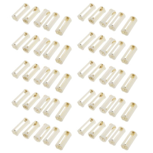 50Pcs Round 3x 1.5V AAA Battery Holder Case Box Container White