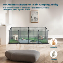 Small Animal Playpen - Plastic - Grey - DIY Design with Floor, 143 x 73 x 46 cm