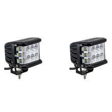 2X Automatisches Dreifach Seitlich Beleuchtetes Arbeitslicht Dome Light Burst Blinklicht Scheinwerfer Spotlight Stroboskoplicht LED Autozubehör B