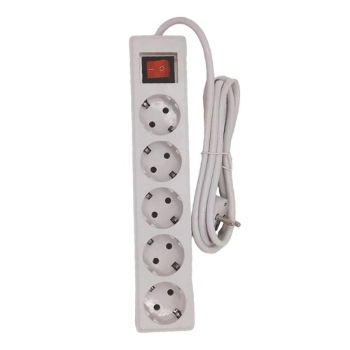 EU Plug 5 Multiple Sockets Extension Socket Adapter Power Converter with  Off  3 Meter Extension Cord