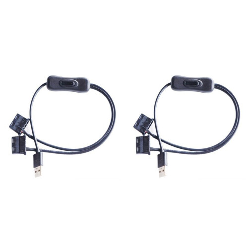 2X Cavo Adattatore Ventola USB 5V A  A 4 Pin Doppio con Interruttore Y Splitter per Raffreddamento Case PC Desktop Chassis Computer