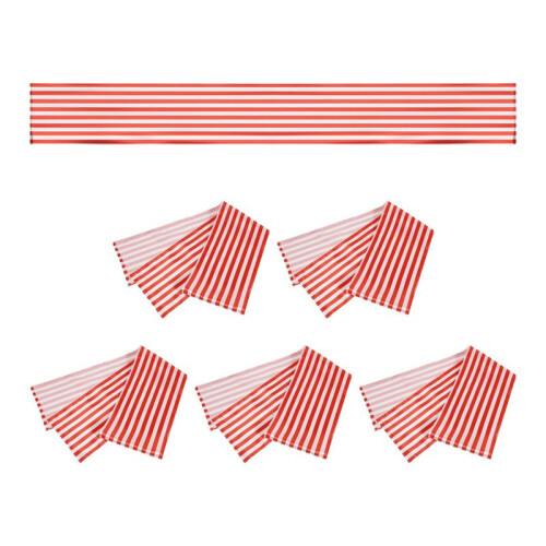 18 Pieces Striped Table Runner Wedding Polyester Table Decor Red White Striped Design Tablecloth Decor 12 X 108 Inch 1