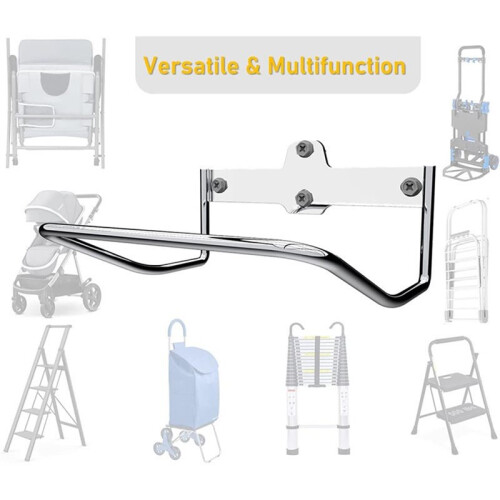 Support de Échelle Robuste pour Mur de Garage - Rangement pour Échelles, Poussettes et Chaises 2