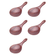 5X Cuchara de Madera de Teca Cuchara de Arroz de Madera Maciza Natural Paleta de Arroz de Madera Cuchara de Servir de Papata Utensilios de