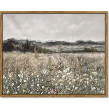 Nástenné umenie s vintage krajinkou na plátne, 28x36 cm, prírodné, bez rámu, préria v plnom kvete, klasický obraz, moderná farmárska