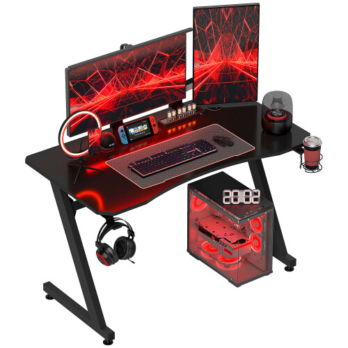 Homcom Mesa Gaming Negro 120 x 65 x 74.5 cm