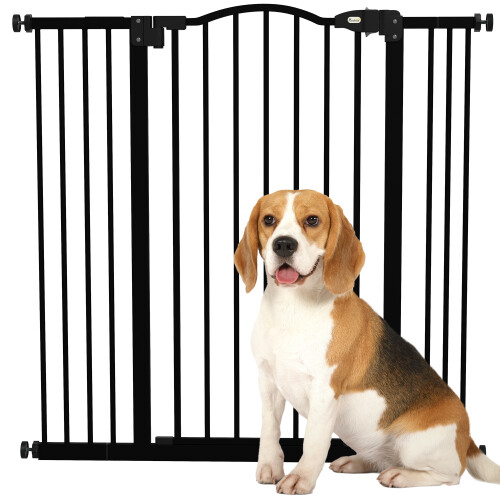 PawHut Barrera para Perro Negro 100 x 3.5 x 94 cm