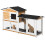 PawHut Conejera de Madera Marrón 157.4 x 53 x 93.5 cm 1