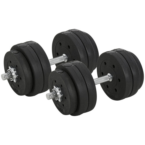 Homcom Juego de Mancuerna Negro 43 x 18 x 7.5 cm