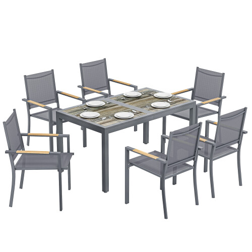 Outsunny Conjunto de Jardín Gris 140 x 80 x 72 cm