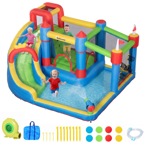 Outsunny Castillo Hinchable Multicolor 390 x 300 x 197 cm