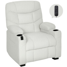 Sillón Reclinable Eléctrico Beige 94 x 90 x 105 cm