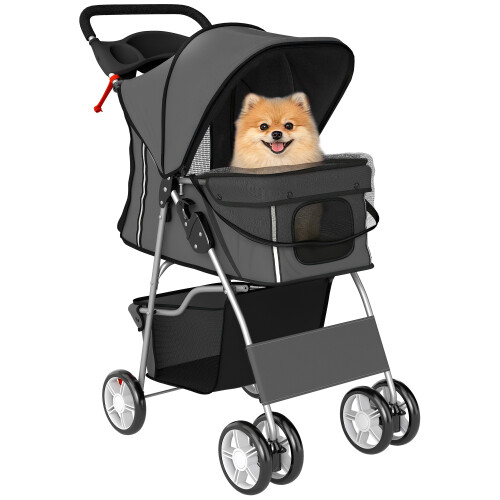 PawHut Carrito para Perro Gris 77 x 44 x 102 cm