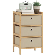 Cómoda de Tela Beige 33 x 29 x 55 cm