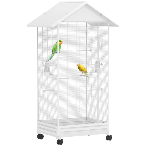 PawHut Jaula para Pájaro Blanco 79 x 65 x 155 cm