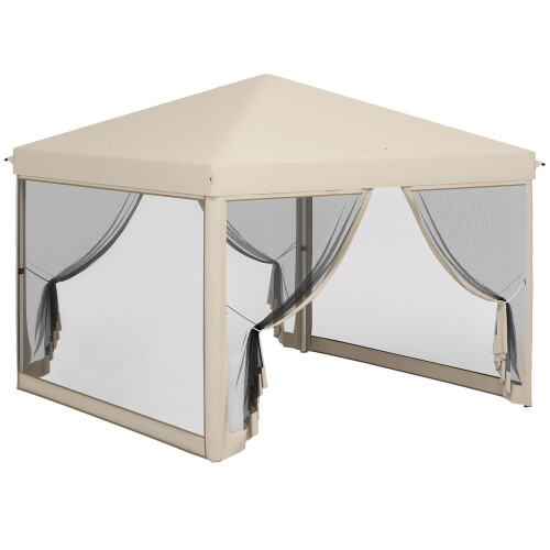 Outsunny Carpa Plegable Beige 295 x 295 x 265 cm