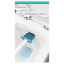 3 in 1 White Toilet Brush Silicone Wall Mounted Rack TPRS Nylon Detailed Cleaning Brush Gaps Cleaner WC Bath A